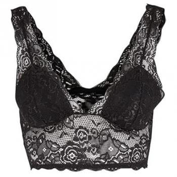 Urban Classics Women’s Lace‑Padded Bra (Black)