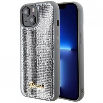 Sequin Metallo Cover Guess iPhone 15 Srebrna