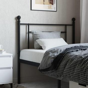 Vidaxl Black Metal Headboard, Size: 100 cm