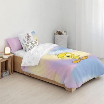 Kissenbezug Set Looney Tunes bunt Süßer Tintin Stil, Fadenzahl: 175, Größe: 180 x 220 cm