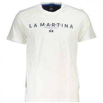 La Martina , Elegant White T-Shirt with Logo Print ,White male, Sizes: XL