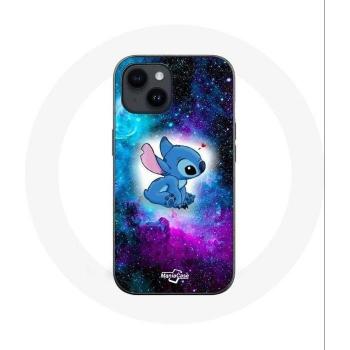 Hülle für iPhone 14 Plus mit Stitch Ohana Buntes Universum Zitat