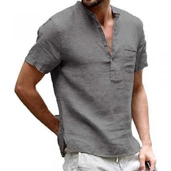 Summer Linen Henley by Acelyn