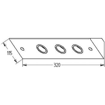 Thebo 3‑Strom‑Knickleiste ST 3007/320/3 Aluminium