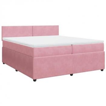 Elegantes Boxspringbett 200x200 cm Samt in Rosa