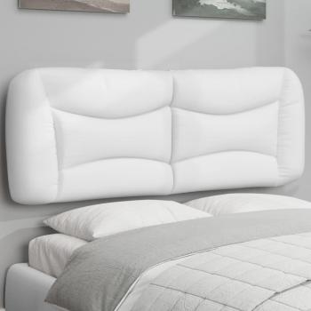 Coussin de tête de lit blanc 120 cm en cuir synthétique