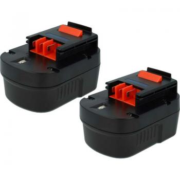 VHBW ChargePlus 2x Batteries compatibles avec Black & Decker CP12KB, EPC126, EPC126BK, EPC128, EPC128BK (3300 mAh, NiMH, 12 V)