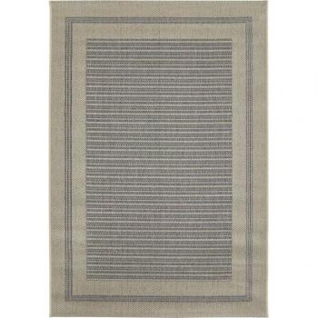 Gestreifter Outdoorteppich Rio, 133 x 190 cm, creme-grau