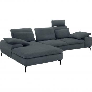 W.SCHILLIG Valentinoo Ecksofa – Chenille‑Flachgewebe R66, L‑Form