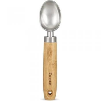 Cuillère à glace en acier et bambou