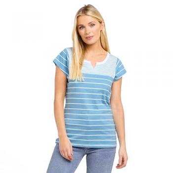 Peter Storm Women's Notch Short Sleeved Tee, Blue, Size 10