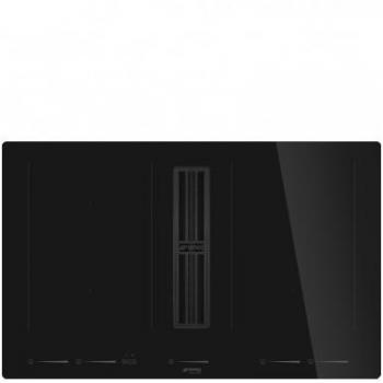 Smeg 83‑cm HOBD682D2 Universal Induction Hob with Integrated Hood – Black