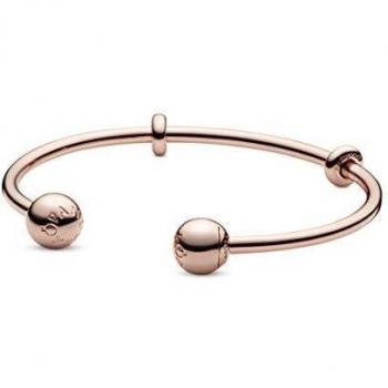 Pulsera Abierta de Oro Rosa 14K de Pandora