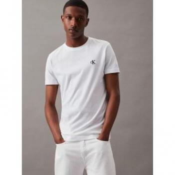 T-shirt Branca Calvin Klein Jeans Manga Curta Monograma