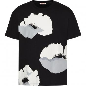 Black Flower Portrait T-Shirt for Men