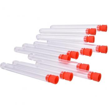 Kit de 10 tubes à essai en plastique avec couvercles