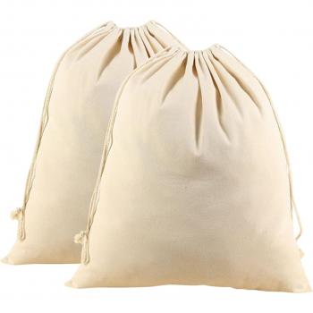 Beige Heavy Duty Cotton Canvas Laundry Bags