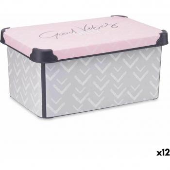 Contenitore Vibes Grigio Rosa con Coperchio 10 L