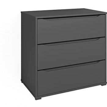 Commode Vicco, modèle Ruben, Anthracite, 80.2 x 77.6 cm, 3 tiroirs