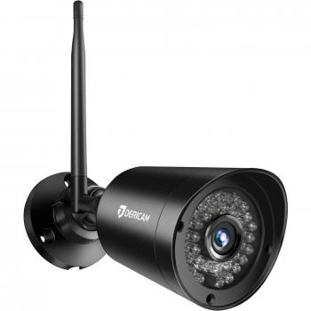Dericam HD Außenkamera, 1080P WLAN, wasserdicht, Bewegungserkennung, Nachtsicht, mit externem Speicherkartensteckplatz, B2, Schwarz