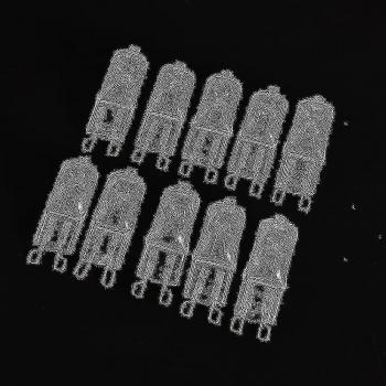 Bombilla de Trabajo 10x G9 25W, Luminaria Blanca y Cálida