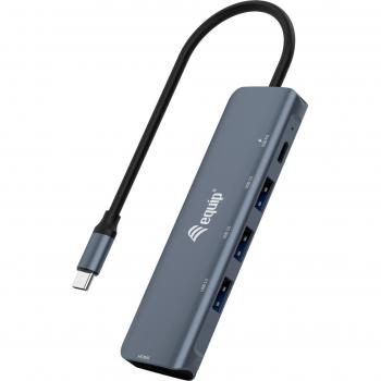 Hub USB 3.2 Gen 1 Type-C 5000 Mbit/s Equip 133487 Grigio