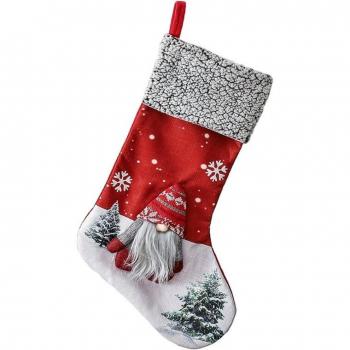 Grands bas de Noël, 18 pouces, Gnome en peluche 3D
