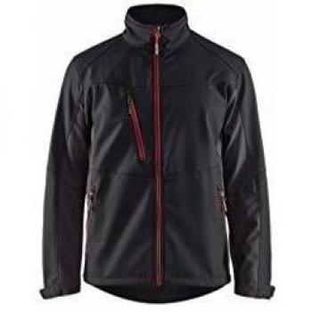 Veste Softshell de Blaklader en Tissu noir/rouge, Taille M