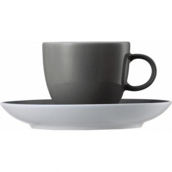 Tazza Porcellana Grigia con Piattino
