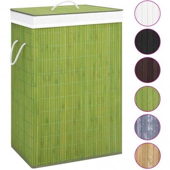 Cesta de Ropa Sucia de Bambú Color Negro
