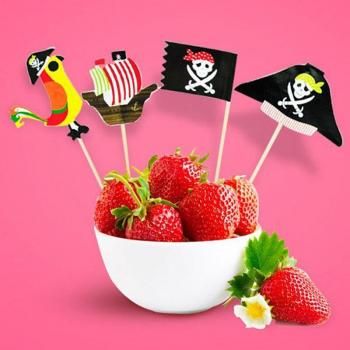 20pcs Pirate Theme Fruit Picks for Cake Toppers