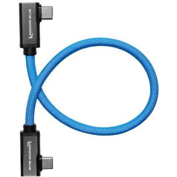 Kondor Blue 12” USB‑C Coiled Right‑Angle Pair