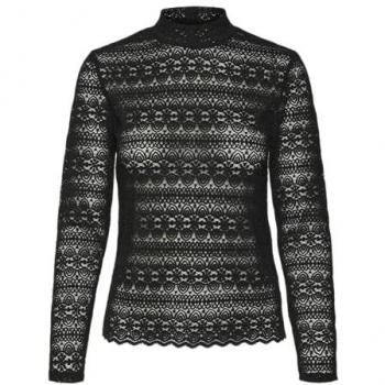 Blusa nera con colletto alto ZOE