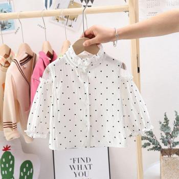 Top Infantil Cuello Alto con Motivo Lunar