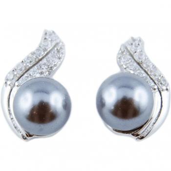 Gray White Silver Rhodium Earrings – Les Trésors De Lily