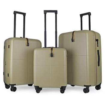 Sleek Trek 3‑Pack Green TSA‑Secure Hard Shell Suitcases (100% PC)
