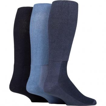 Iomi Footnurse Cushioned Bamboo Diabetic Socks, Knee Length, Denim, 3 Pair Set