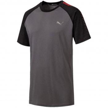 T-shirt Raglan Puma Collectif Homme Castlerock/Puma Noir Chiné FR : L