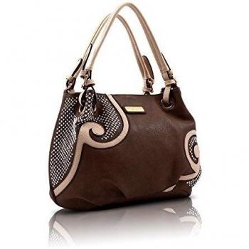 Bolso Hombro Elegante con Remolino y Lentejuelas Plata