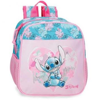 Mochila Preescolar Kiss Stitch Rosa Oficial 25×23×10 cm