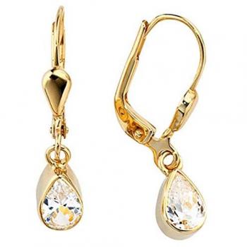 Jobo Damen Ohrhänger Tropfen 333 Gold Gelbgold 2 Zirkonia Ohrringe