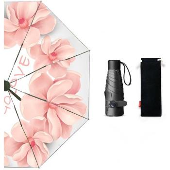 Mini Sombrilla Plegable para Mujer con Protección UV y Diseño Floral