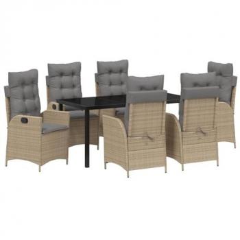 Polirattan Set da Tavolo 7 Pezzi – Colore Beige