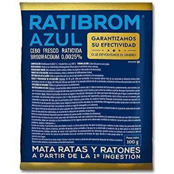 Raticida en Bolsita Ratibrom Azul 100 g