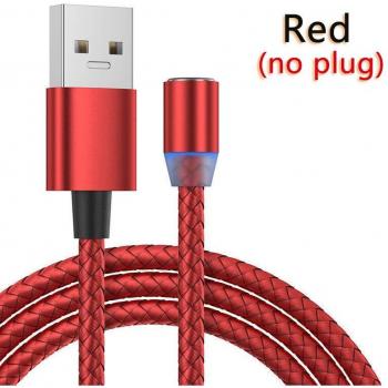 1m Black Red Magnetic Cable for Android, iPhone, Huawei, Samsung
