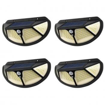 Lampada Faretto Solare 4pz – 102 LED, Sensore Motione Ta005 per Esterni