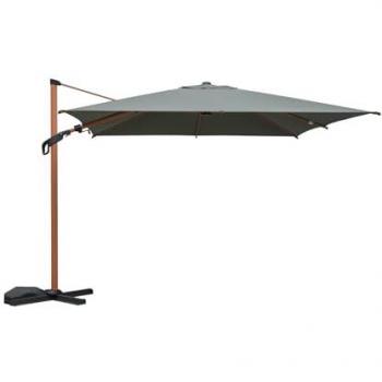 Parasol déporté 3x4m kaki ETRETAT mât effet bois