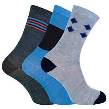 Patterned Blue Striped Comfort Socks – UK 6‑11