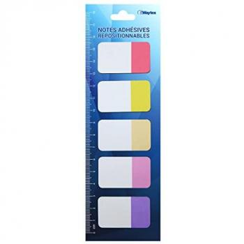 Waytex marque-pages adhésifs repositionnables couleurs néon mini blocs 20 feuillets 4,2 x 2,5 cm