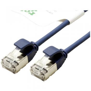 Cat.6a Slim Patch Cable, U/FTP, Blue, 0.15m